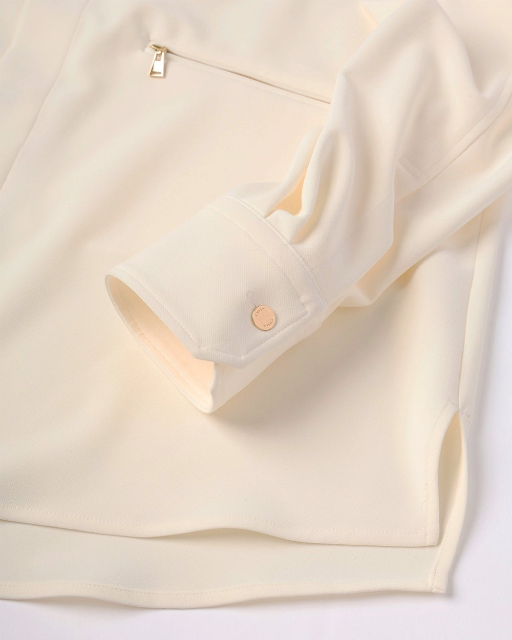 Double Cloth Zip Pocket Shirt - White