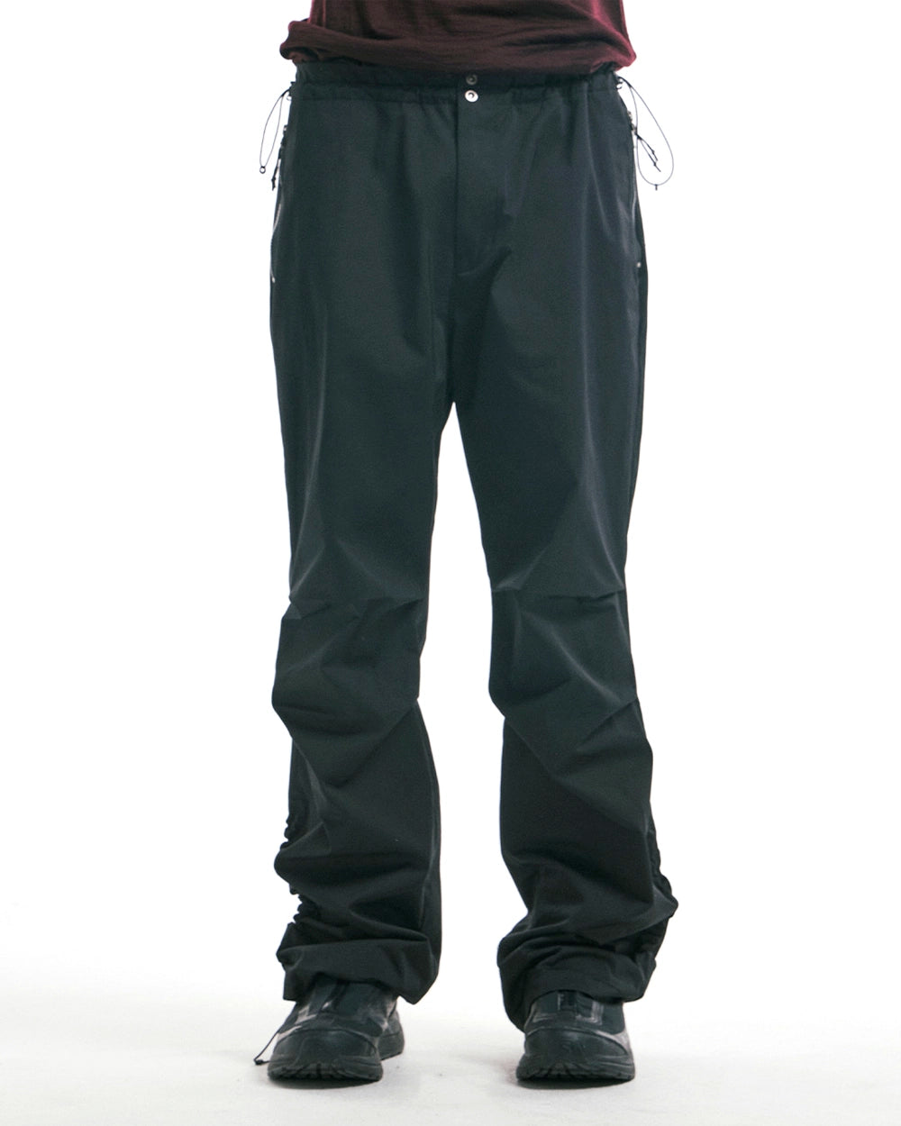 Drawstring Stack Pants - Black