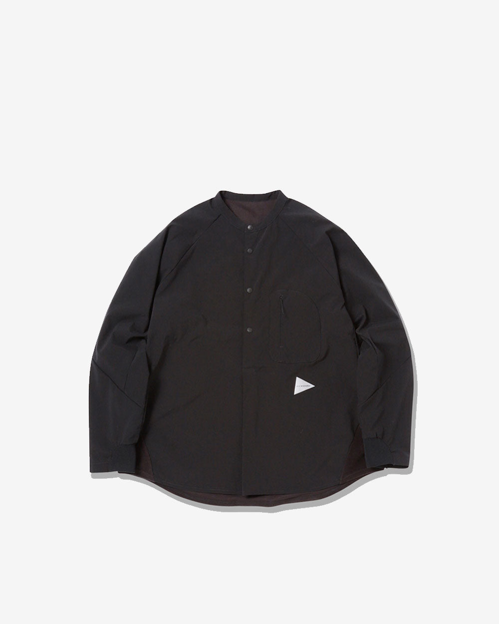 Fleece Base Band Collar Shirt - Black