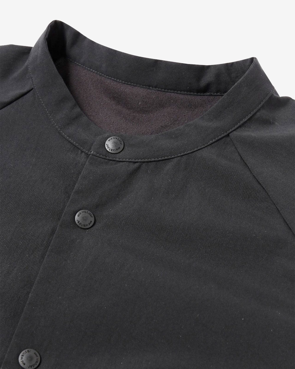 Fleece Base Band Collar Shirt - Black