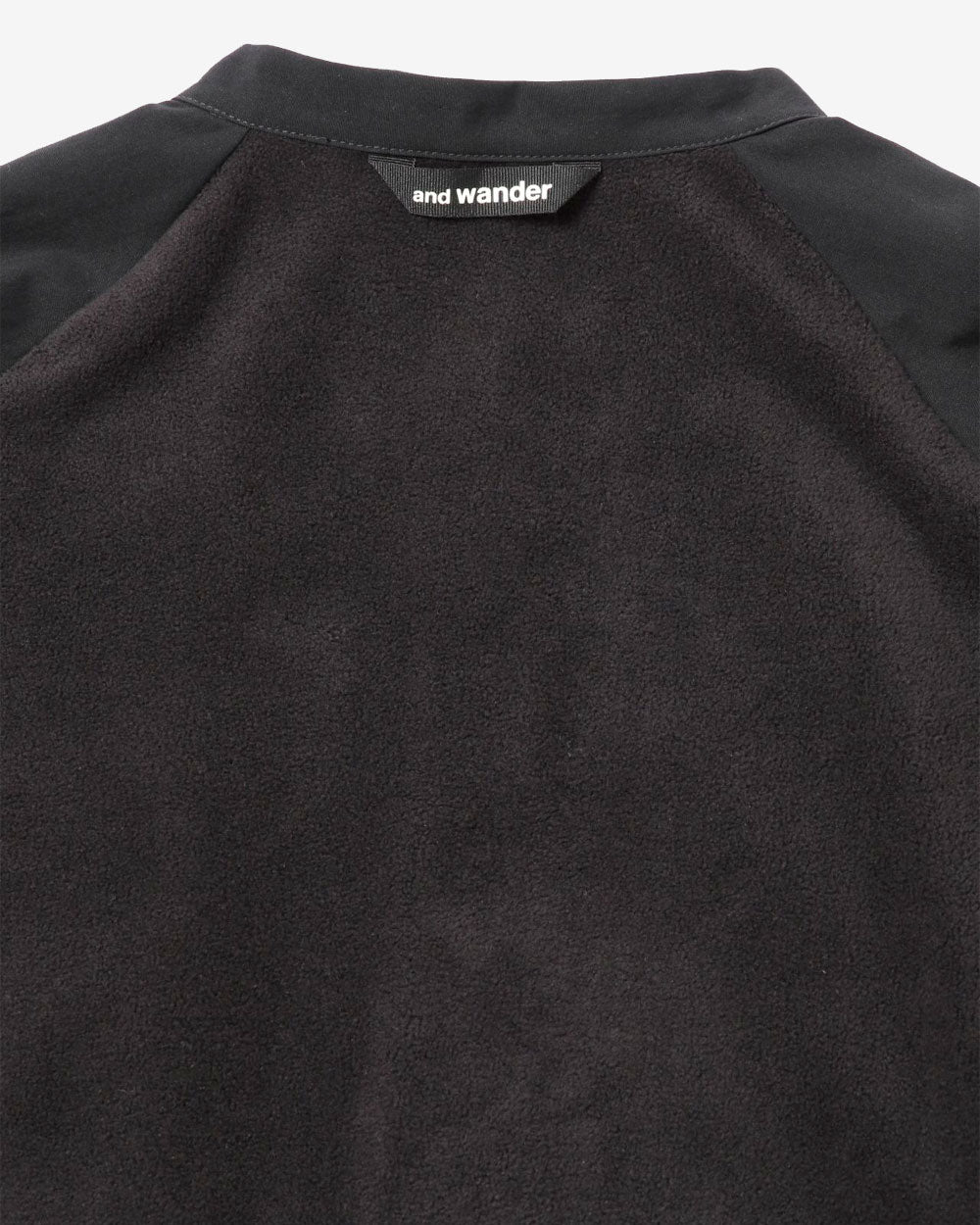 Fleece Base Band Collar Shirt - Black