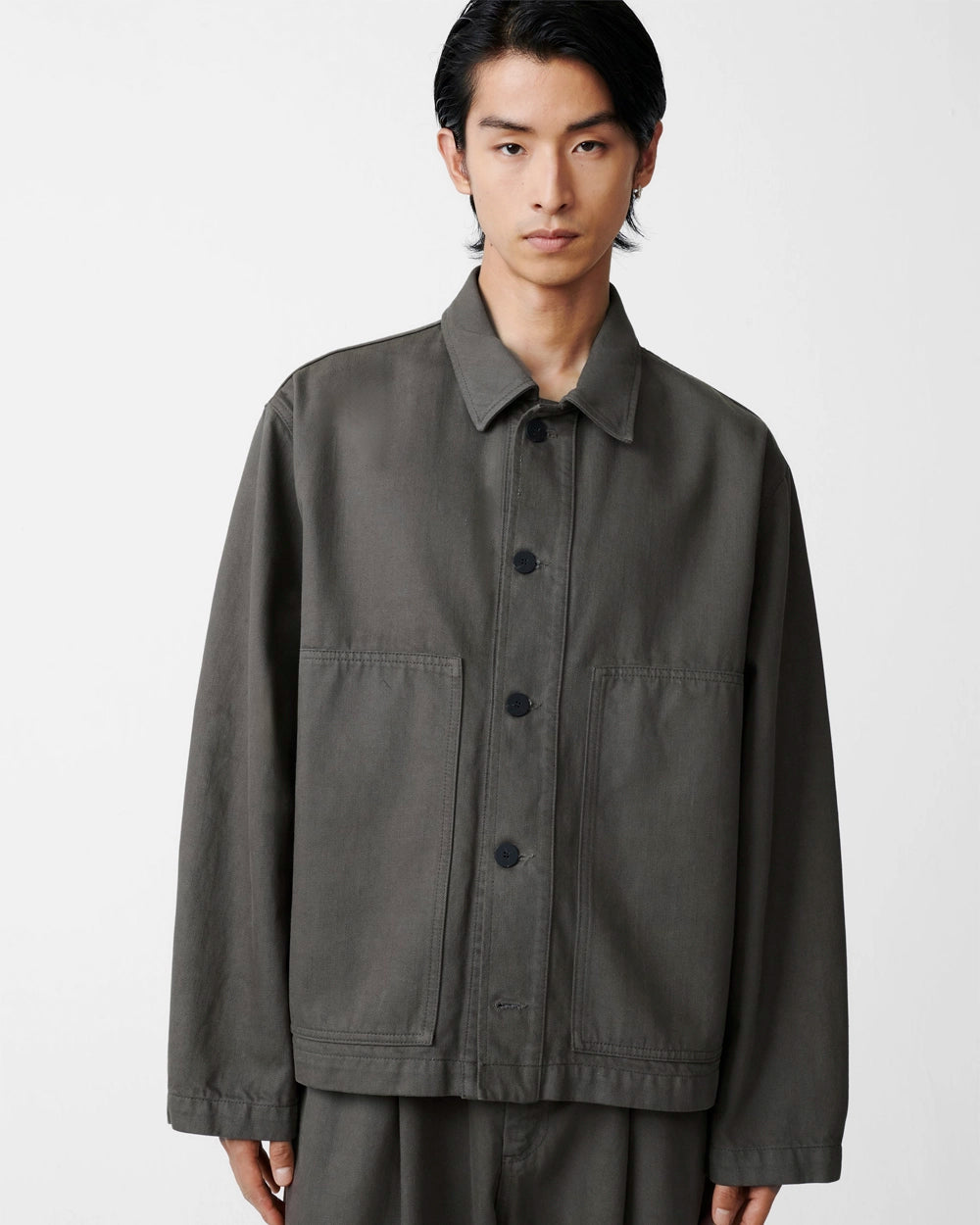 Graph Patch Pocket Denim Jacket - Tarmac Grey