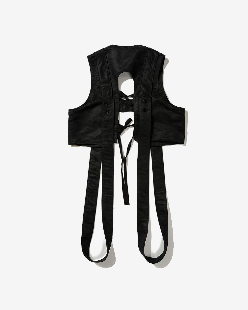 Harness Vest - Black Polyester Fake Suede