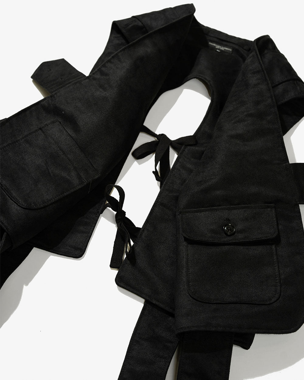 Harness Vest - Black Polyester Fake Suede