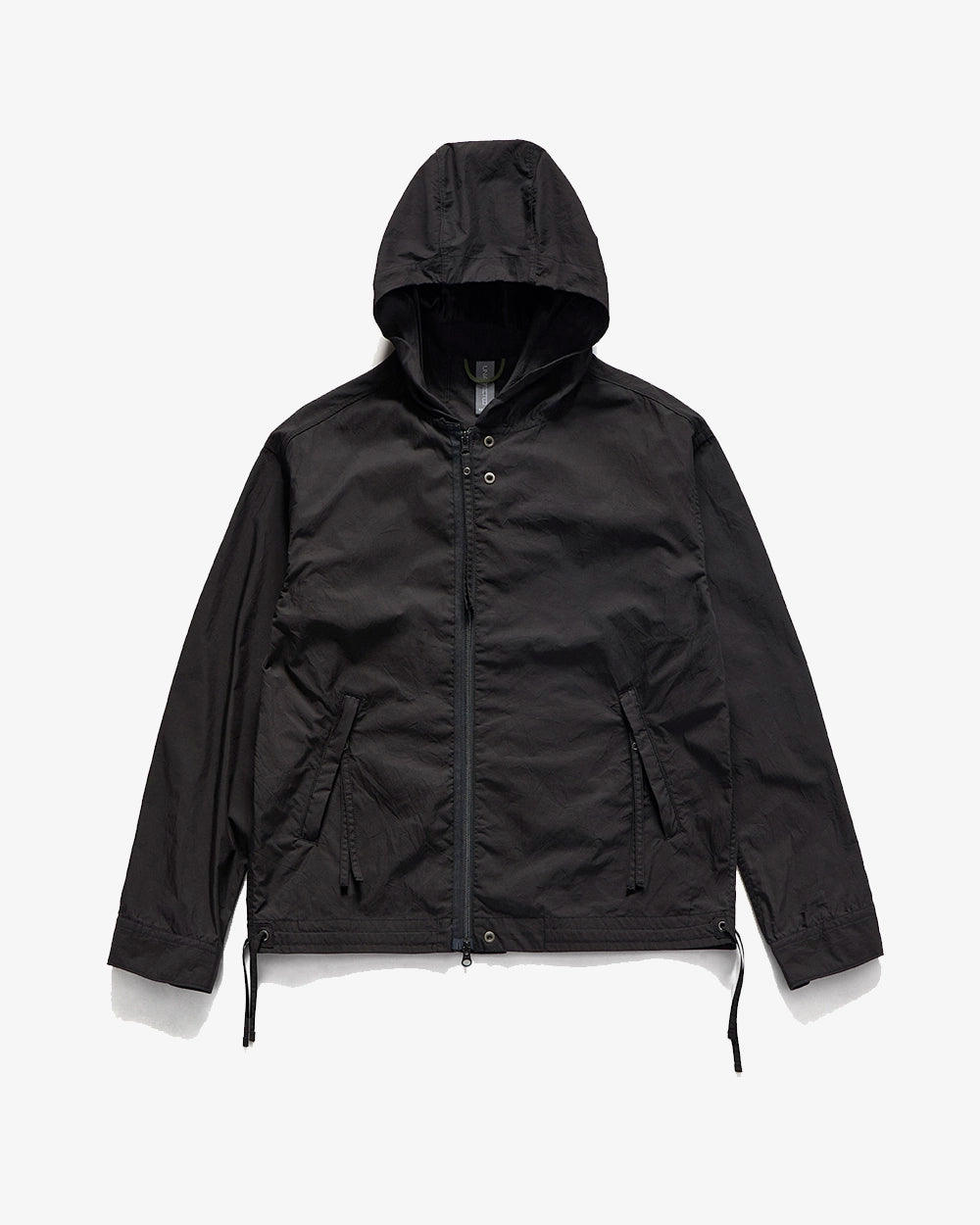 Hooded Zip-Up Shirt - Black