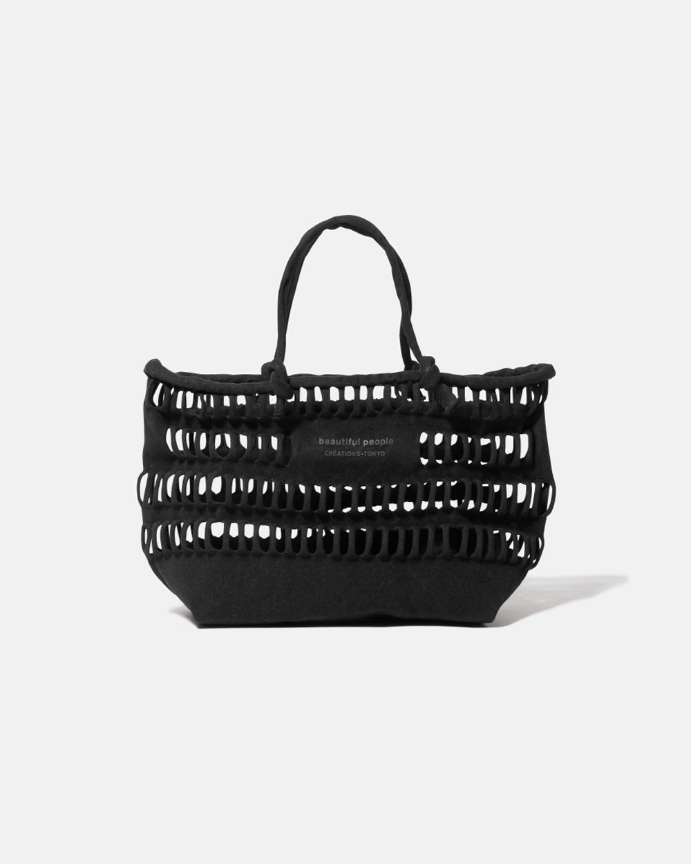 Konbu Knit Shopping Busket Bag - Black