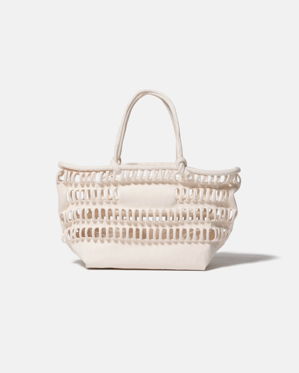 Konbu Knit Shopping Busket Bag - Ecru