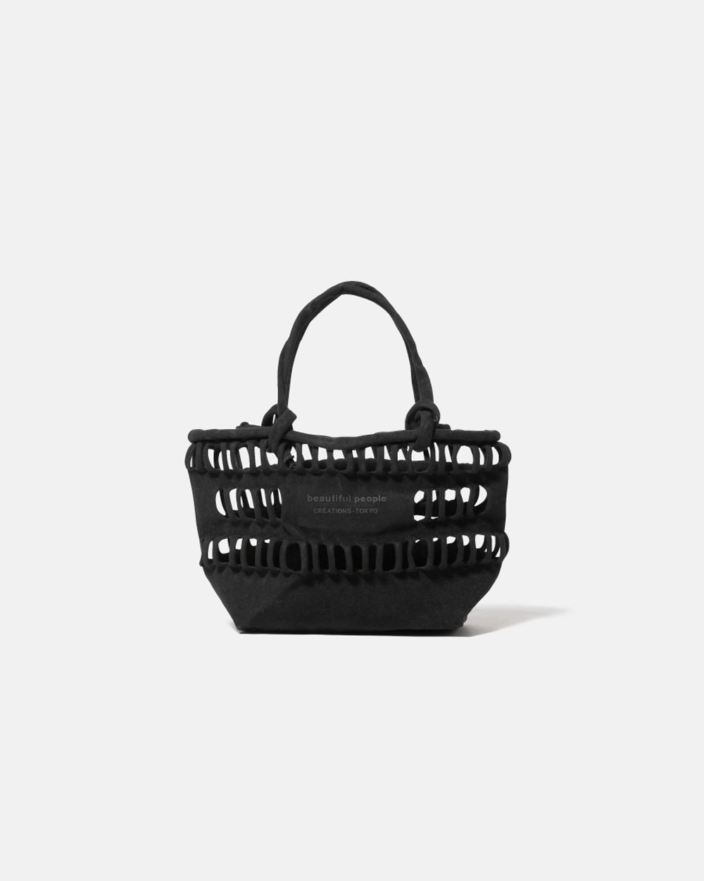 Konbu Knit Shopping Busket Bag S - Black