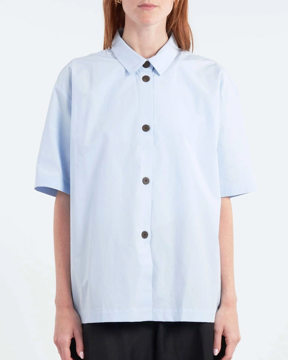 Lant - Short Sleeve Boxy Shirt - Sky Blue