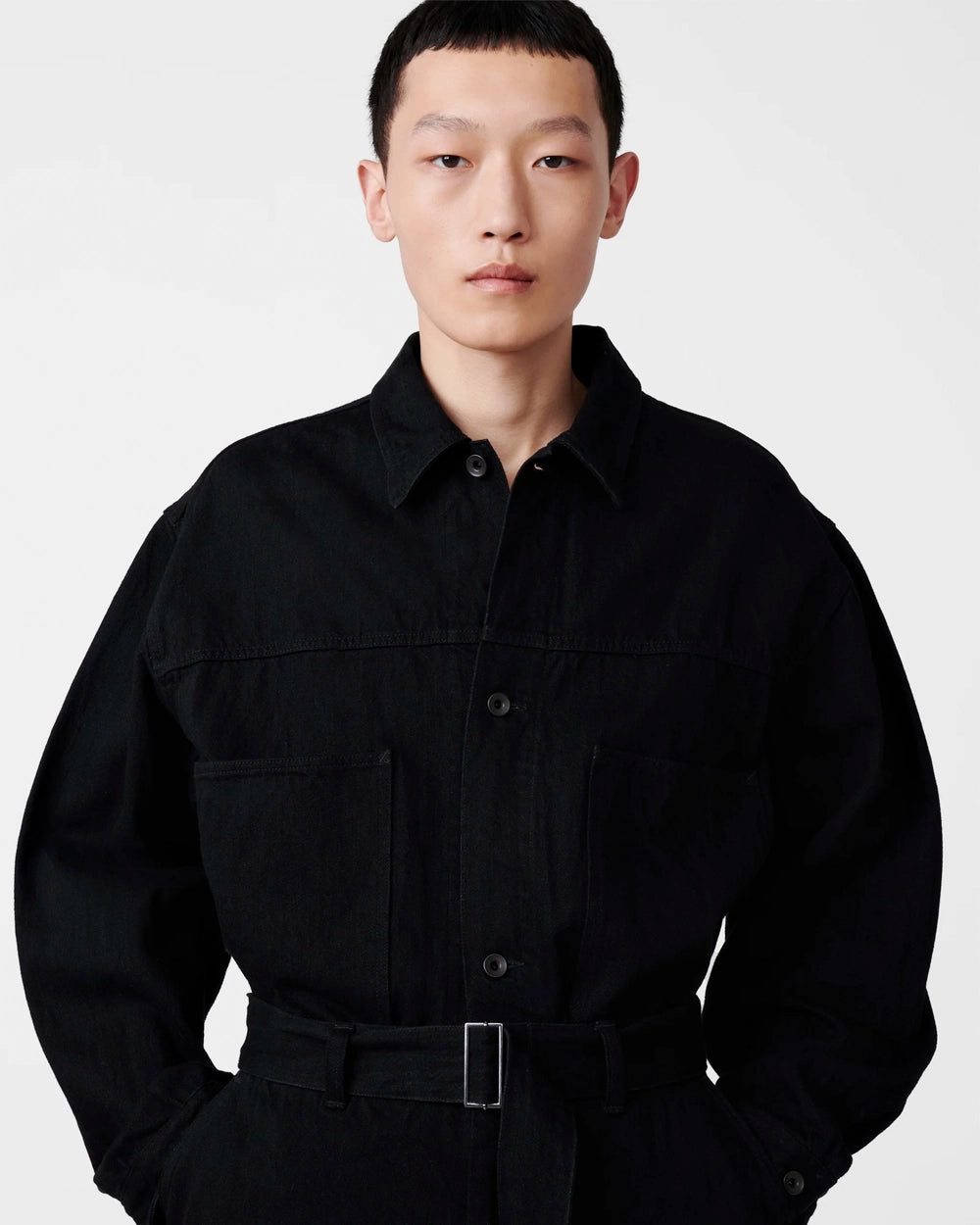 Nyle Crinkle Denim Jacket - Black