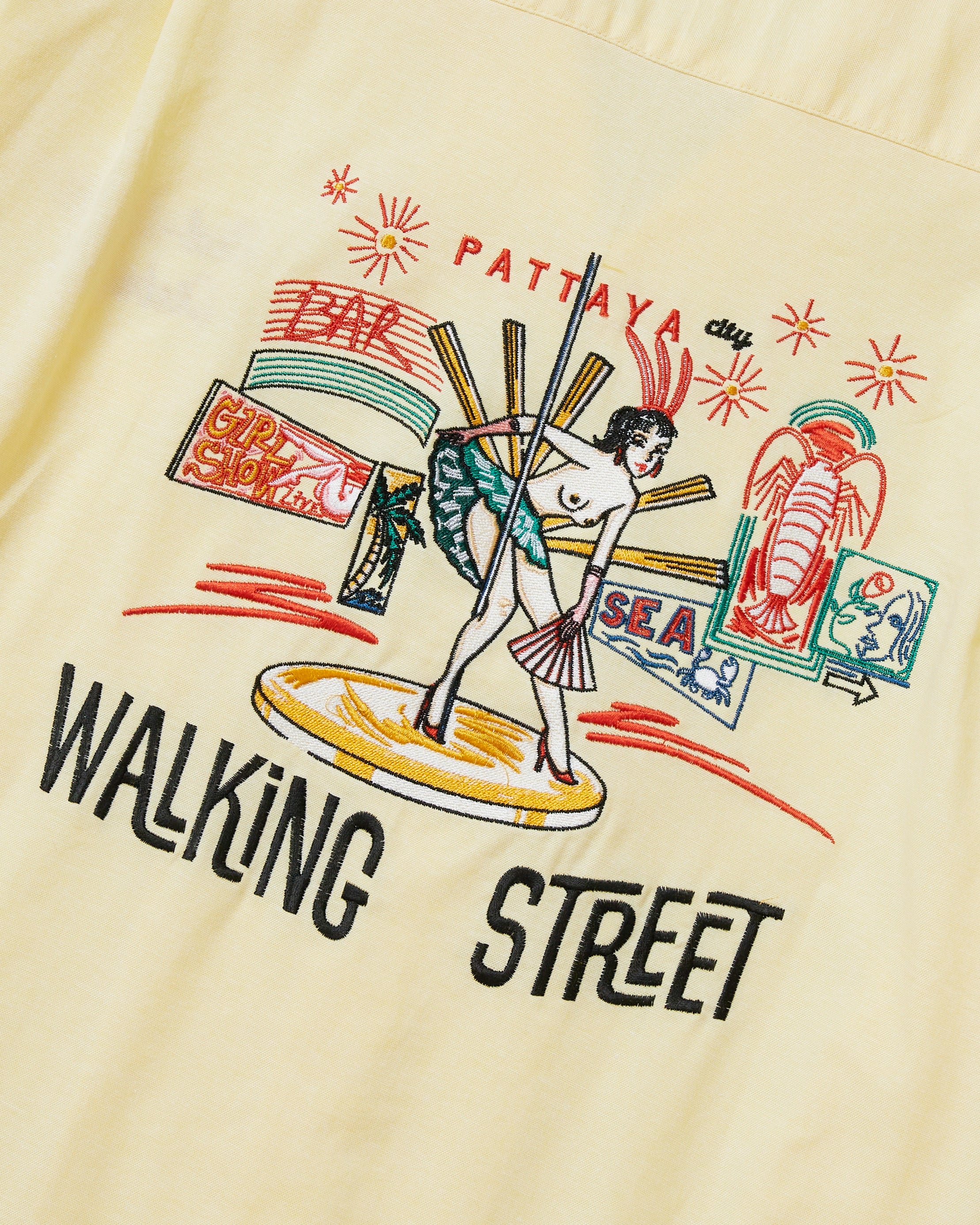 Onion X Palini - Red-Light Districts - Pattaya Walking Street - Camp Collar Shirt - Egg Nog