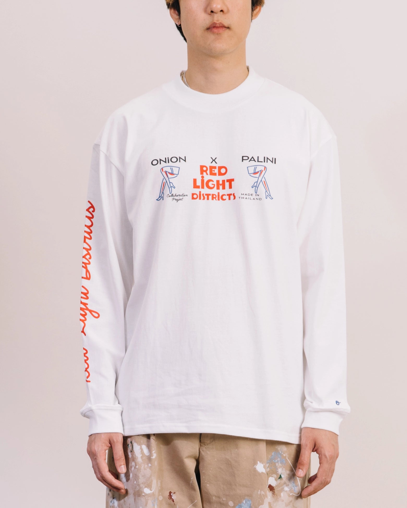 Onion x Palini - Long Sleeve Logo T-Shirt - White