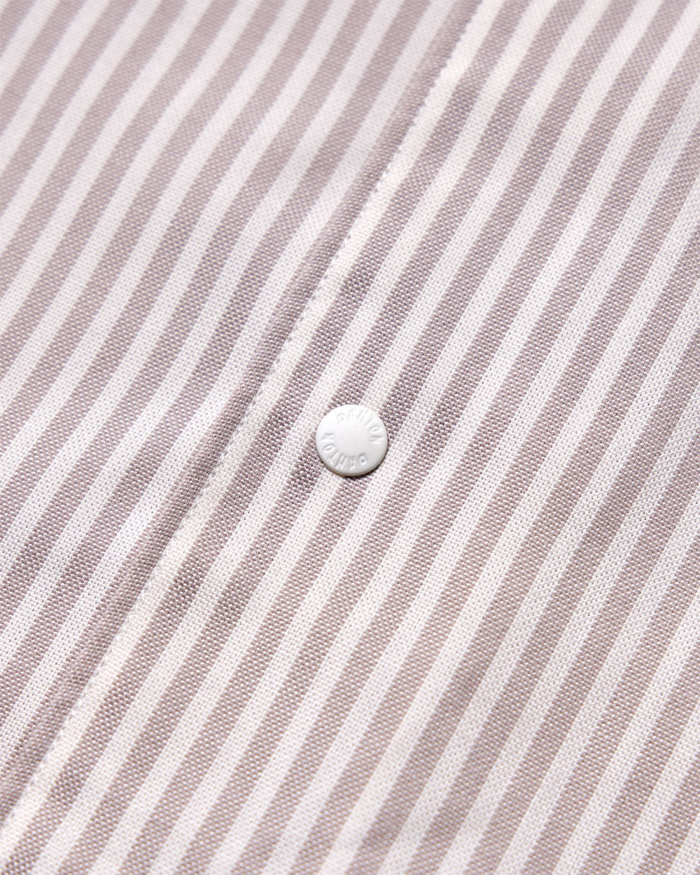 Men's Dot Button B.D Shirt - Taupe x Ecru Stripe