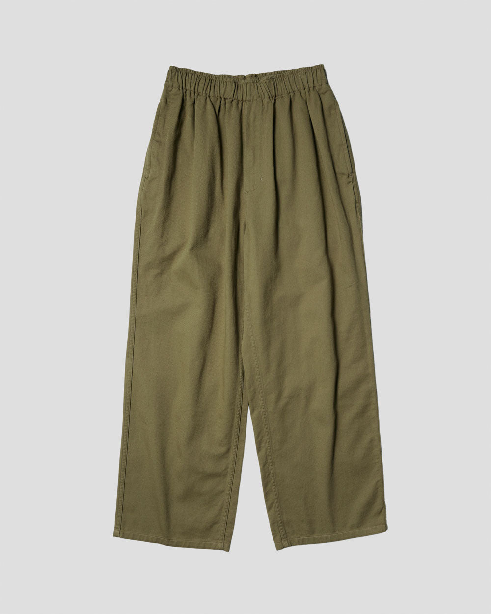 Men's Cotton Drill Wide Easy Pants- Olive