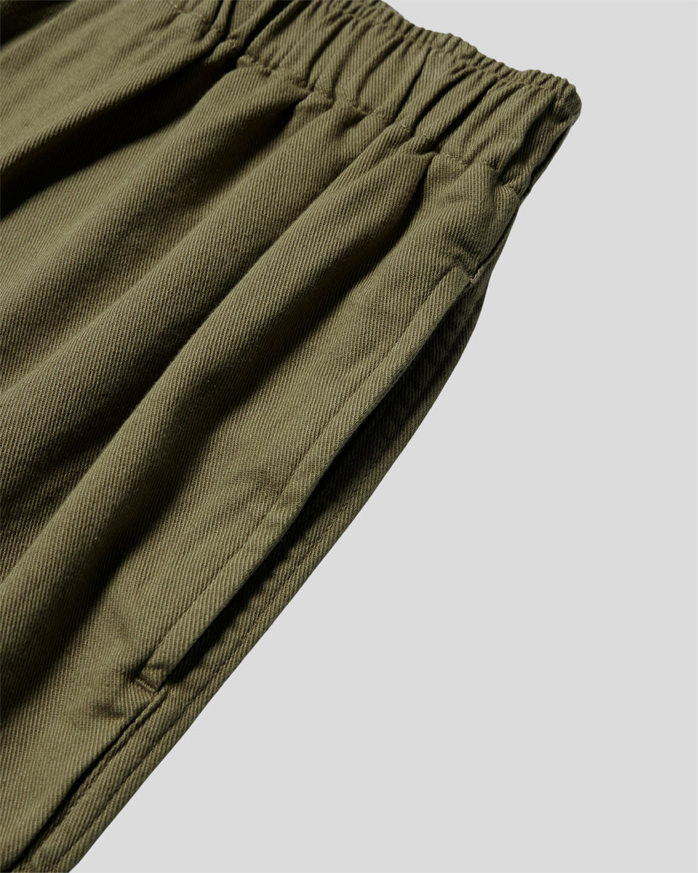 Men's Cotton Drill Wide Easy Pants- Olive