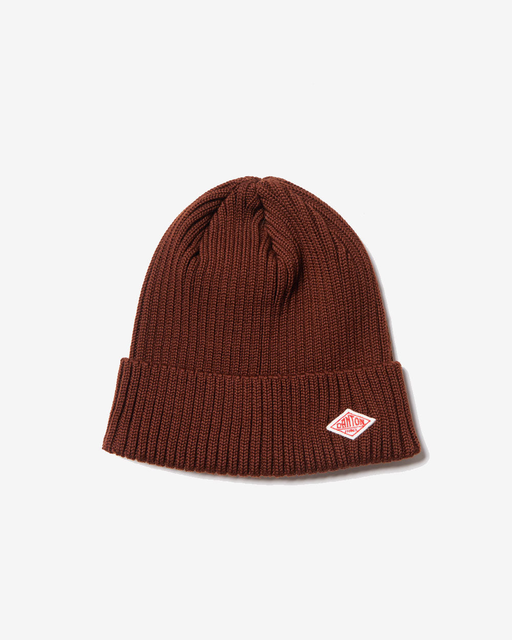 Wool Rib Knit Cap - Brown