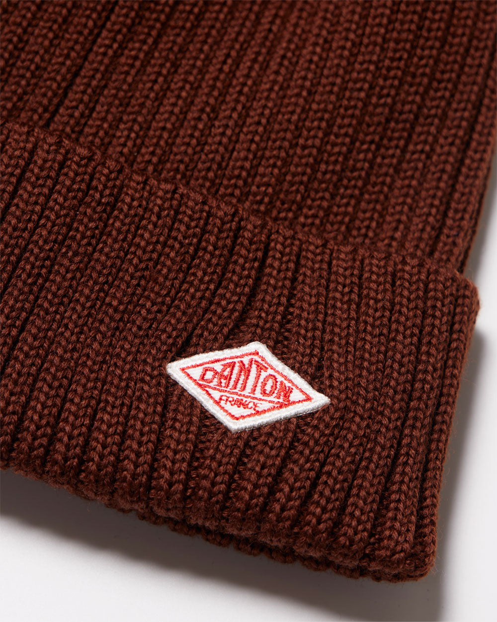 Wool Rib Knit Cap - Brown