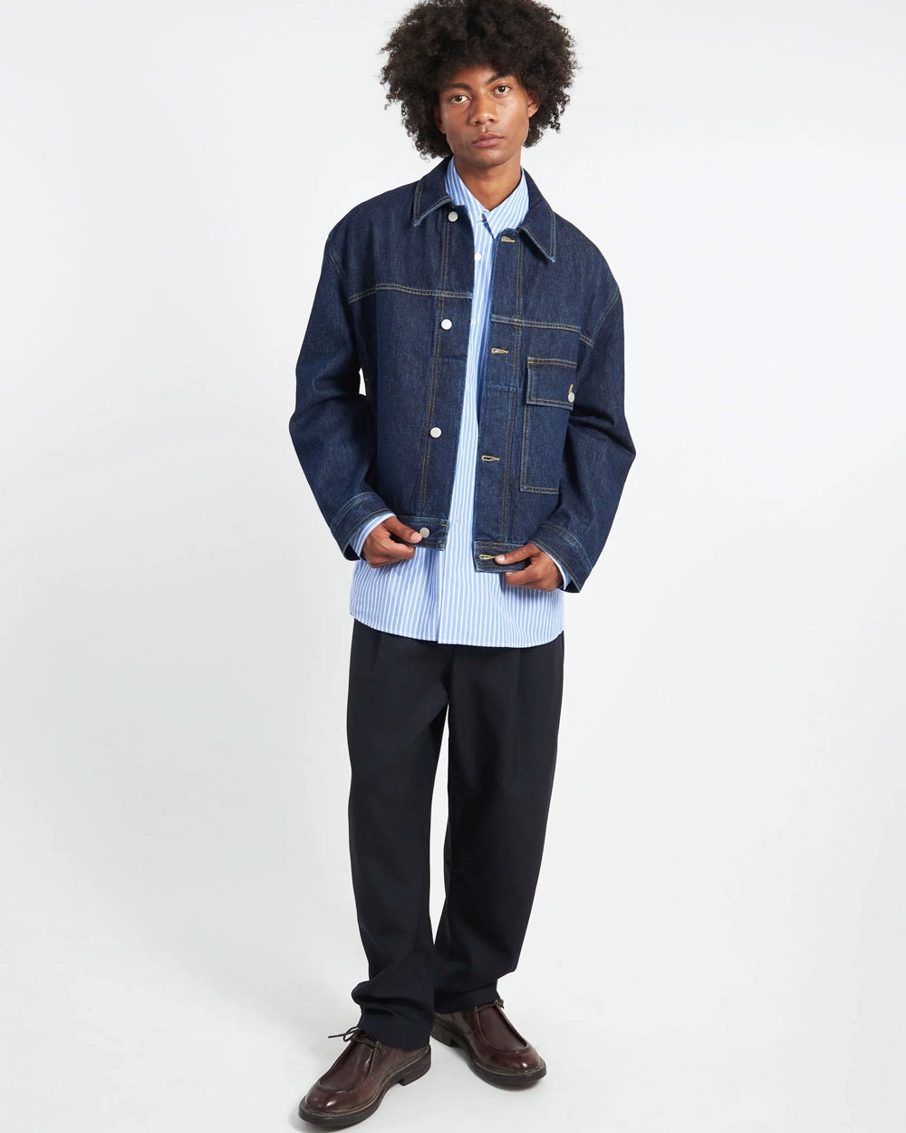 Petar - Patch Pocket Denim Jacket - Blue Black