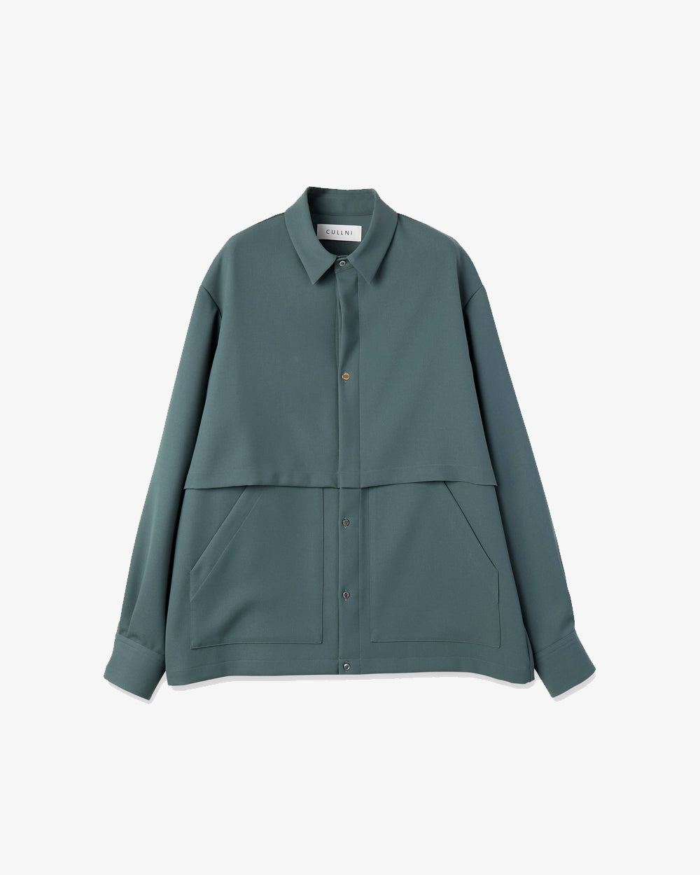 Stretch Double Cloth Layered Shirt Jacket - Green