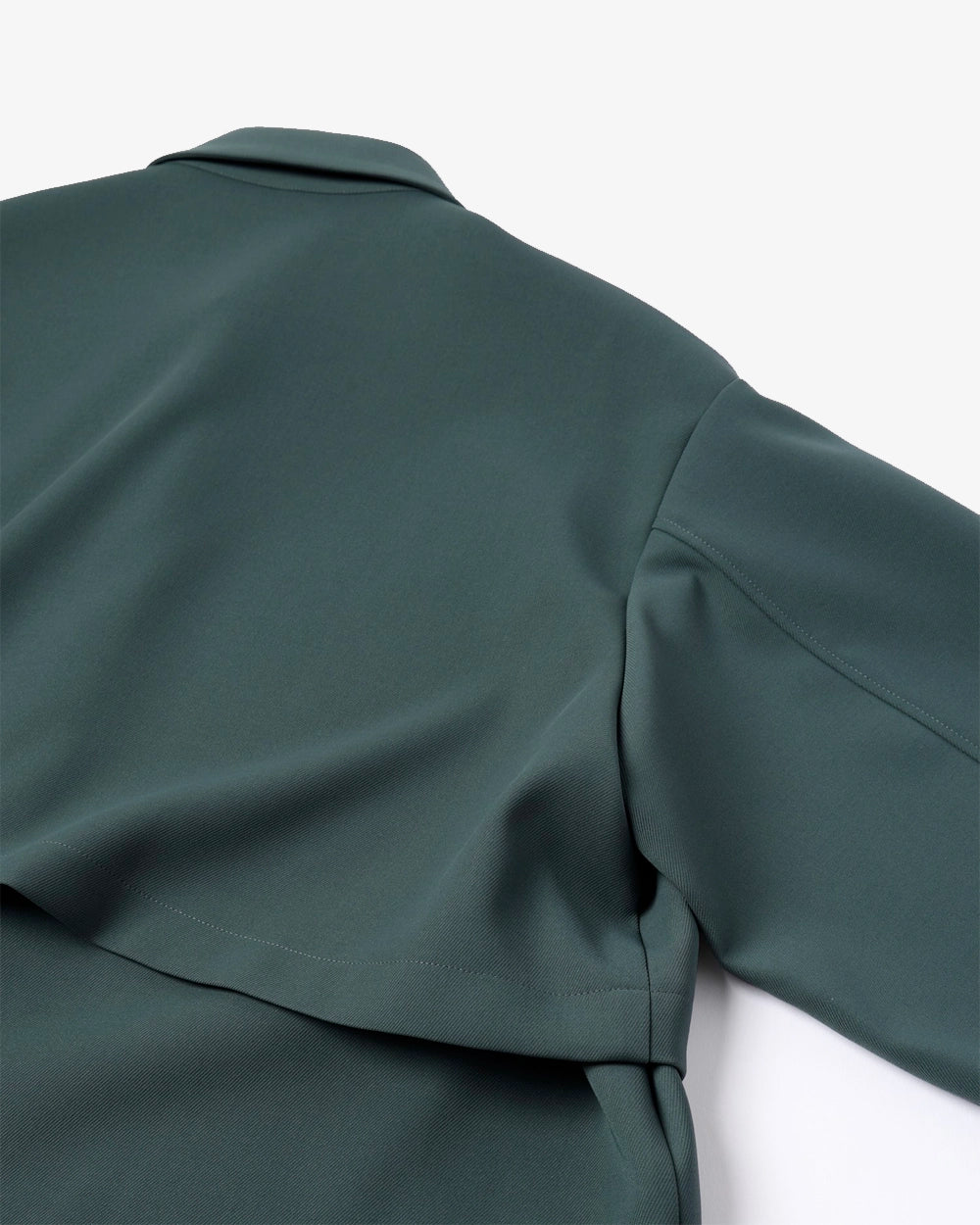 Stretch Double Cloth Layered Shirt Jacket - Green