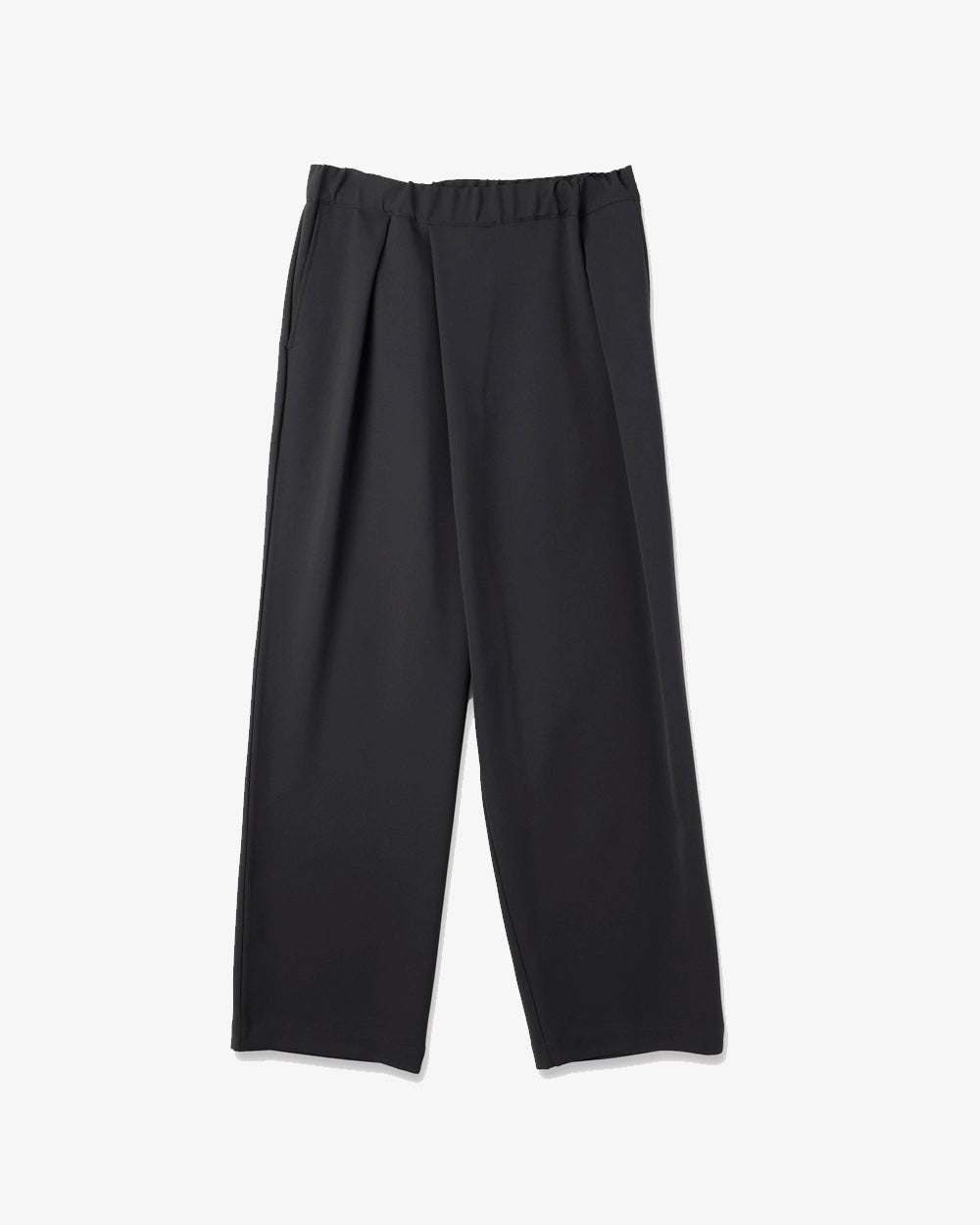 Stretch Double Cloth Wrap Pants - Black