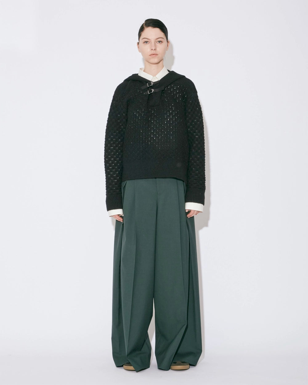 Tropical Wool Mohair Three Tuck Widepants - Green – onionbkk Tropical Wool Mohair Three Tuck Widepants - Green – onionbkk