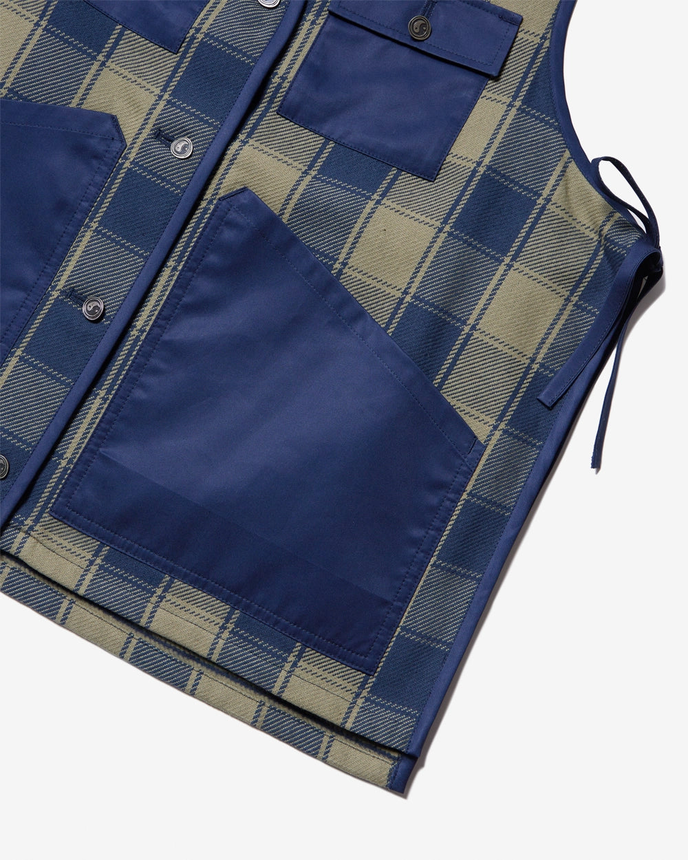 Utility Vest - Indigo Check