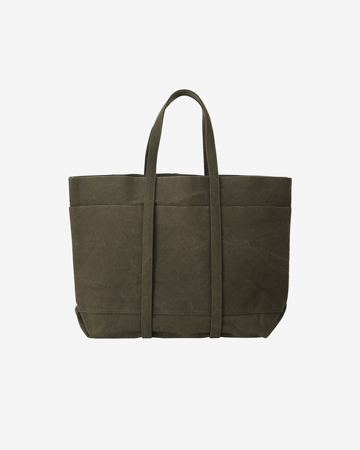 Washed Canvas 6 Pockets Tote M - Olive