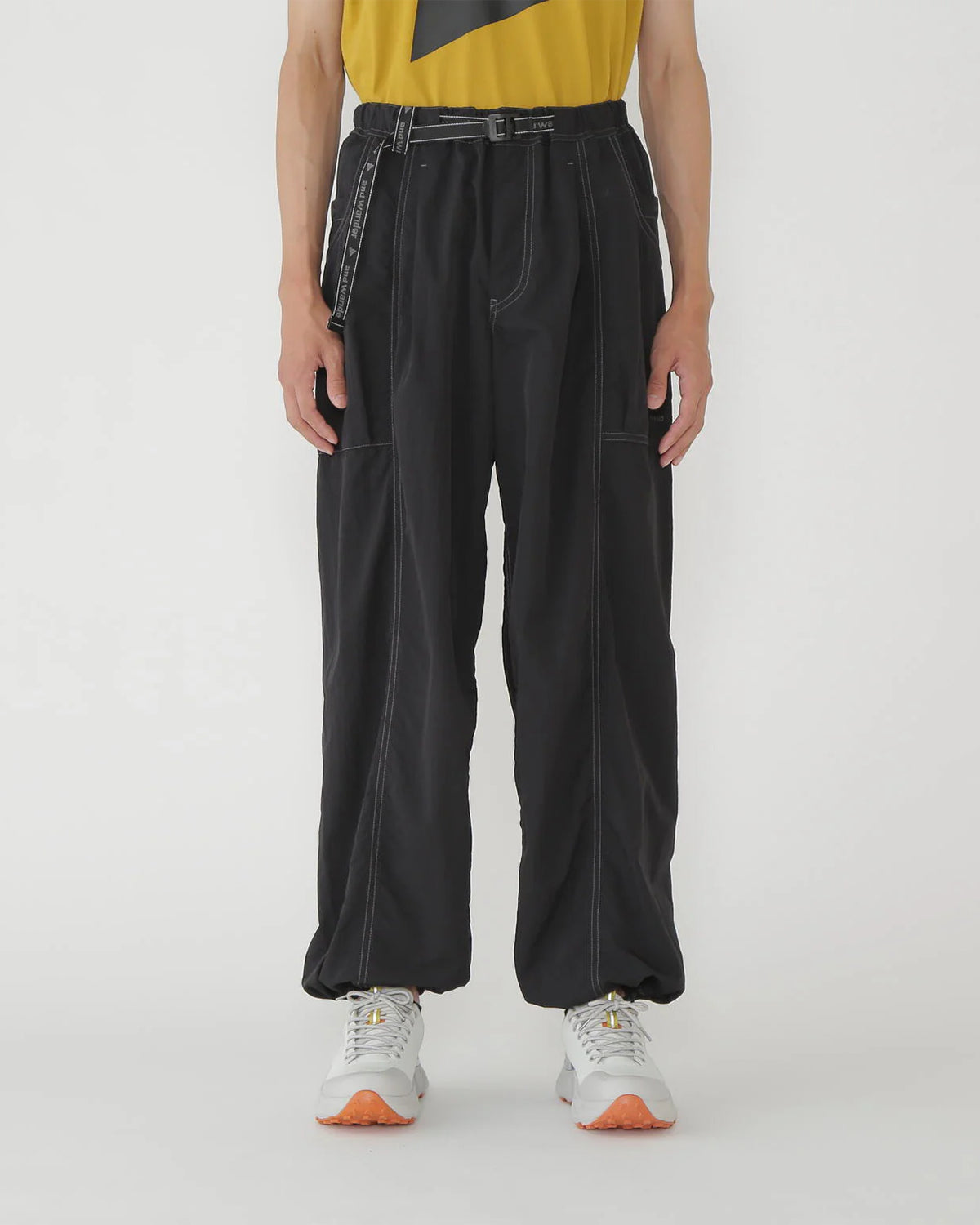 Crinkled Nylon Pants - Black