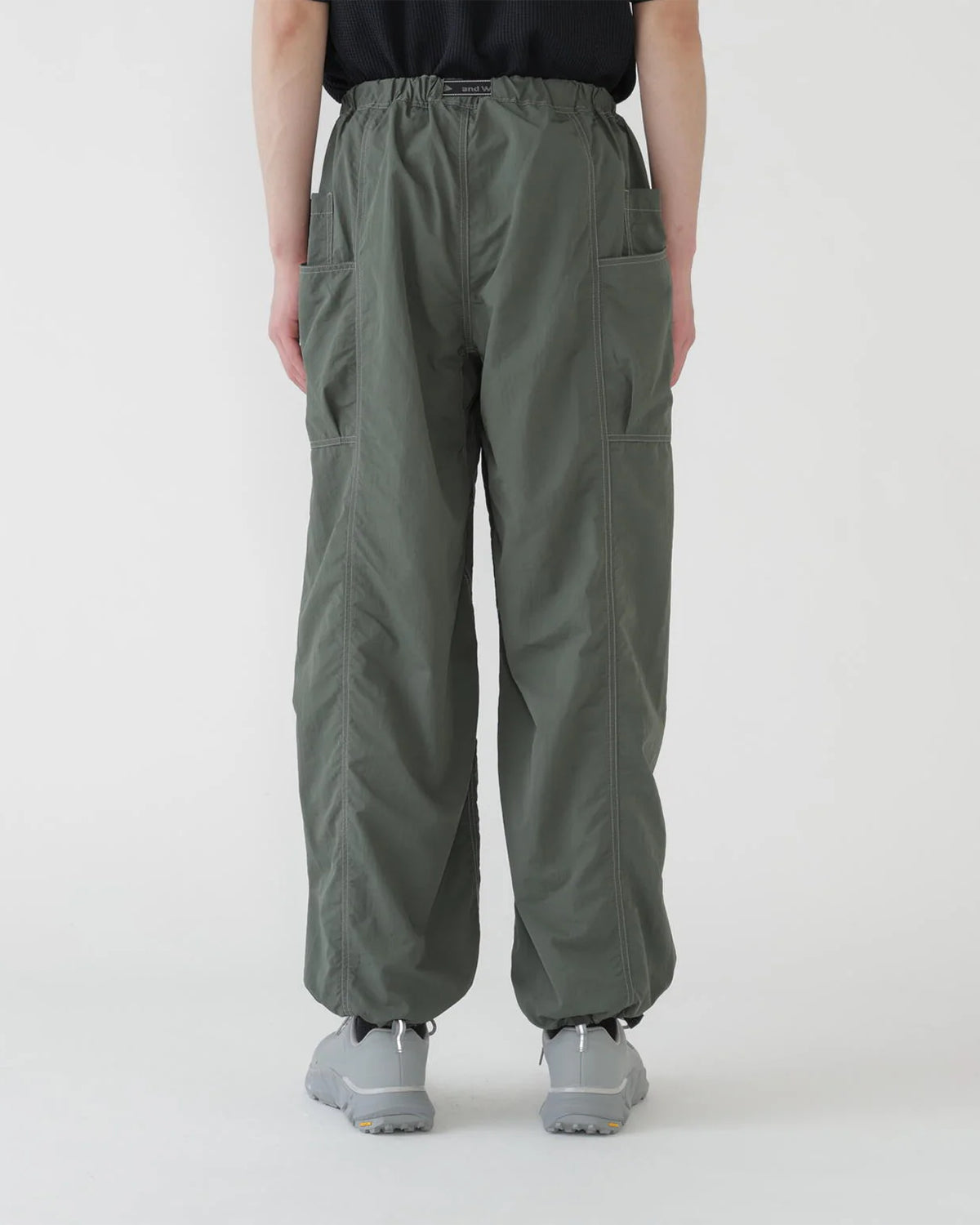 Crinkled Nylon Pants - Olive