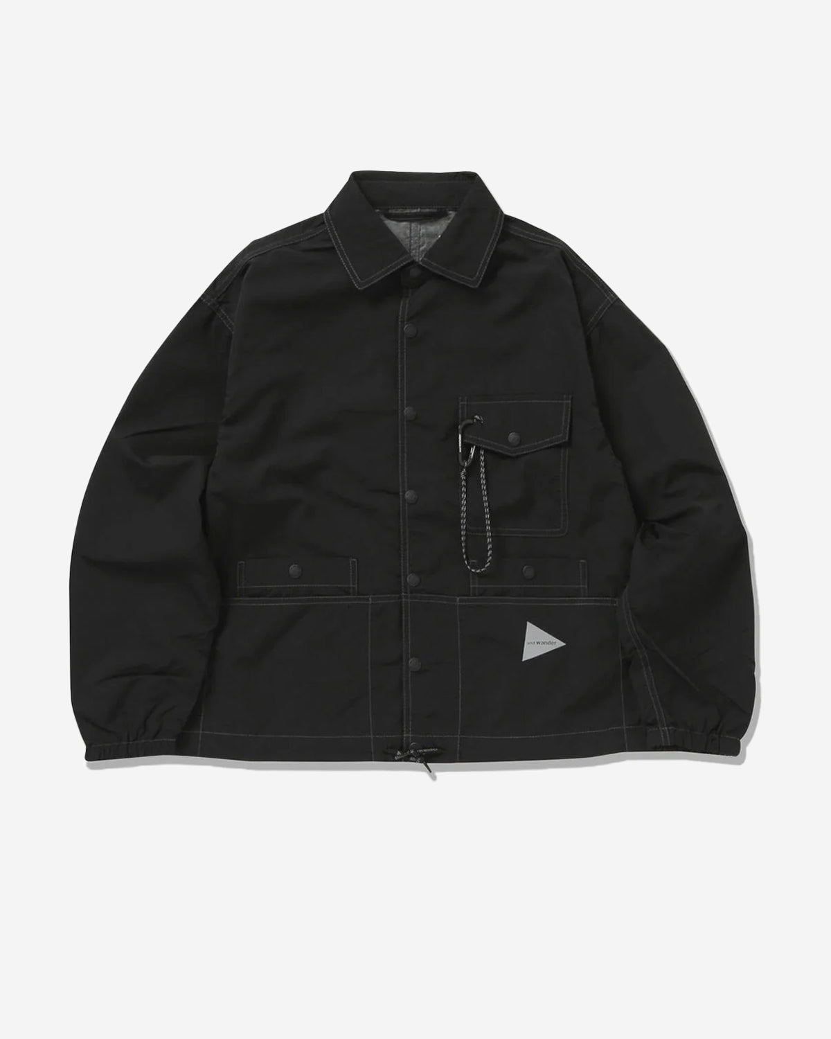 Crinkled Nylon Shirts Jacket - Black