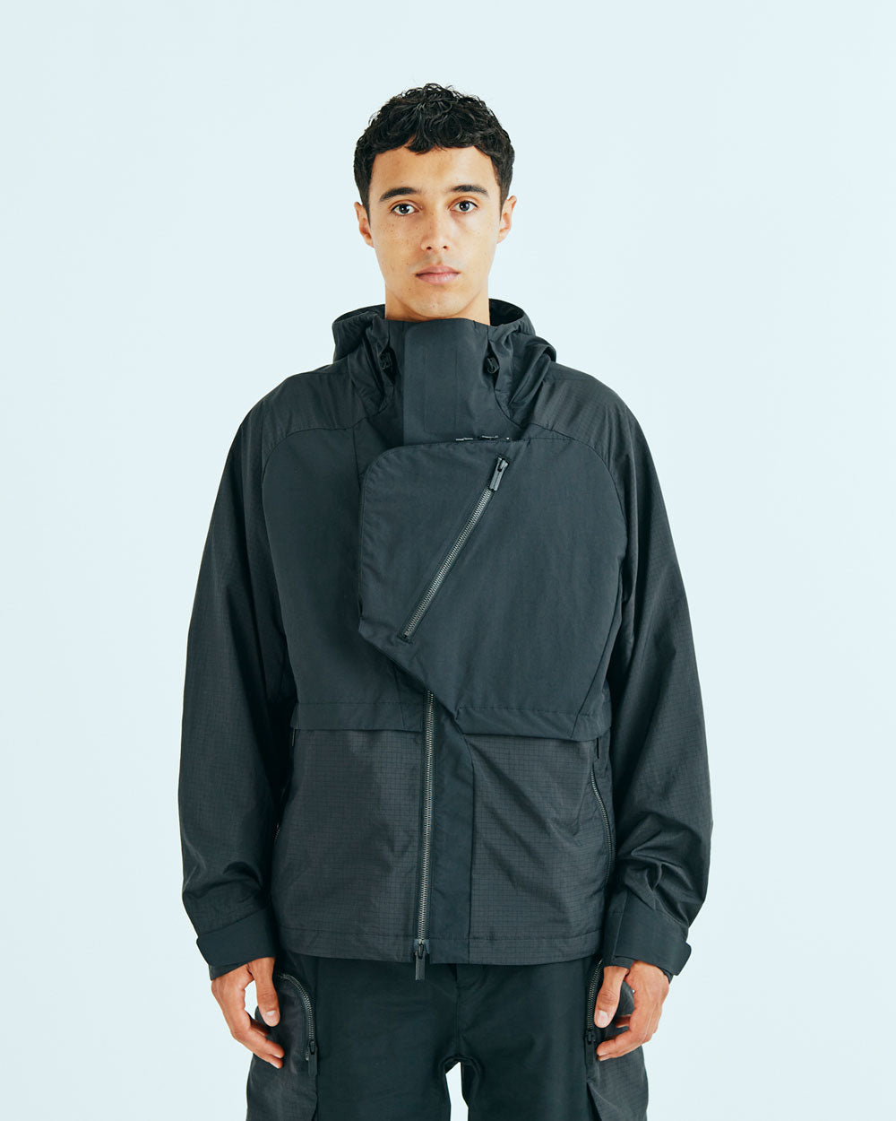 Asymmetry Short Jacket - Black