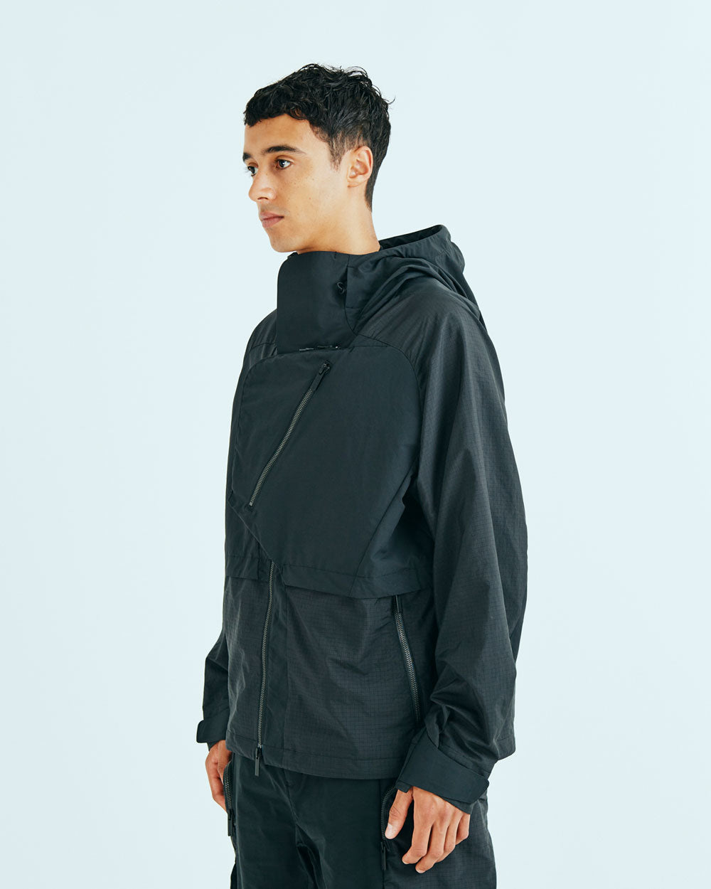 Asymmetry Short Jacket - Black