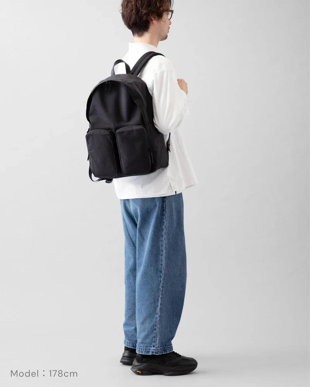 Nylon Backpack DP M 006 - Black x Gray