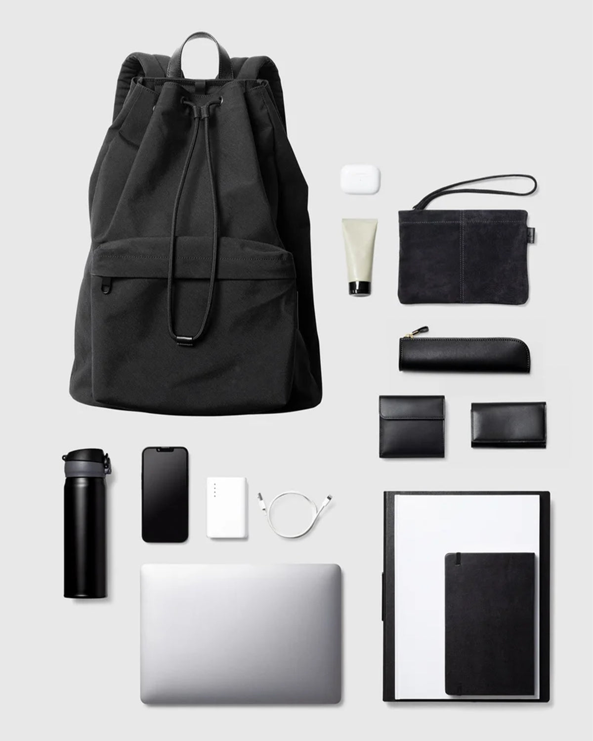 Nylon Backpack DS M 008 - Black