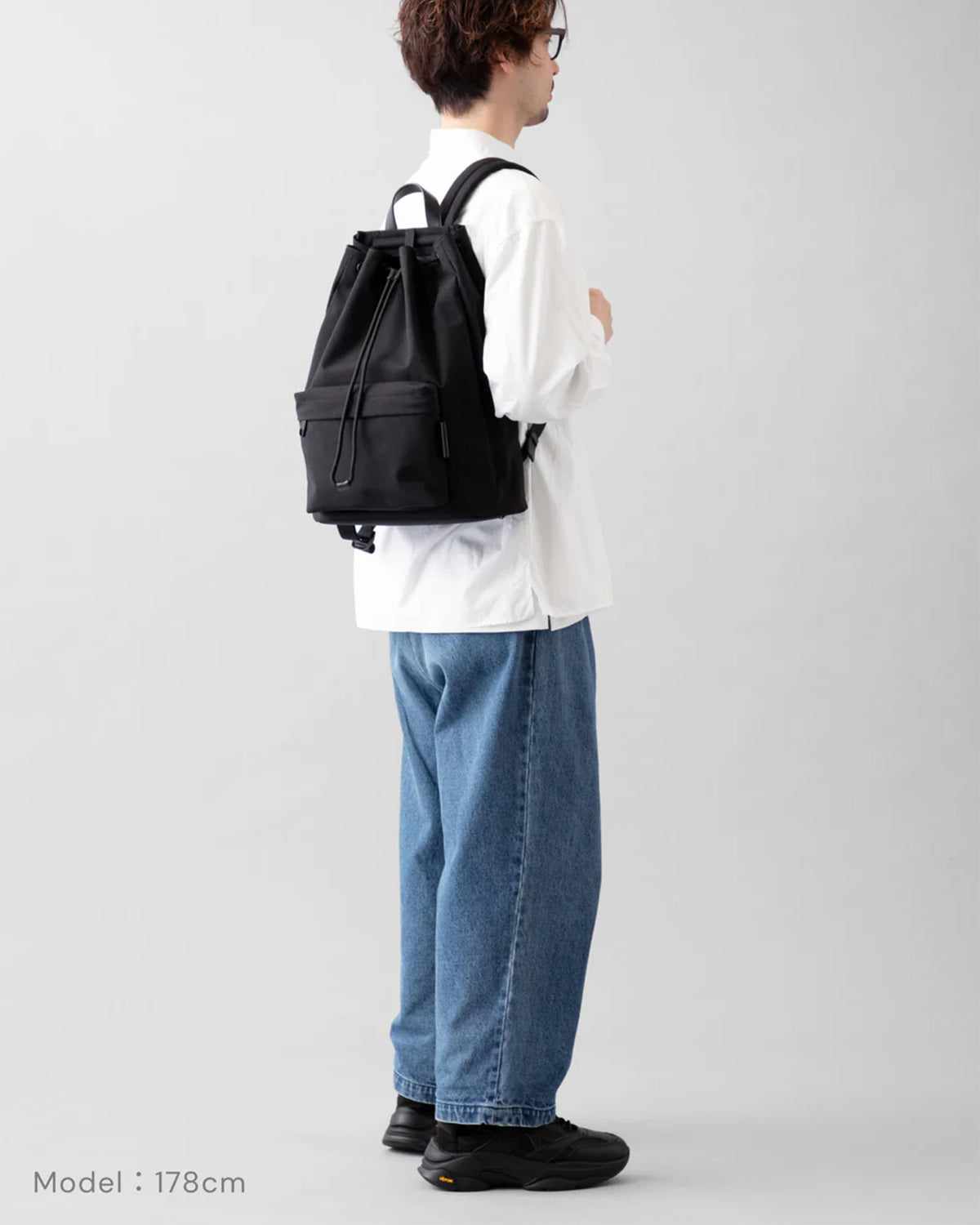 Nylon Backpack DS M 008 - Black