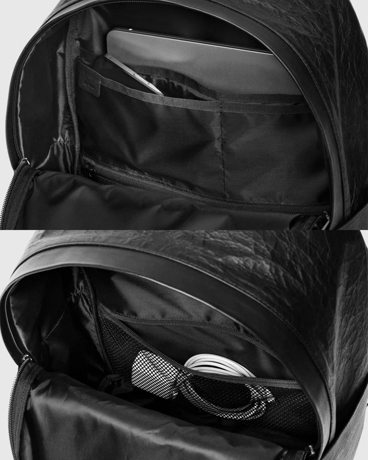 Leather Backpack M 017 - Black