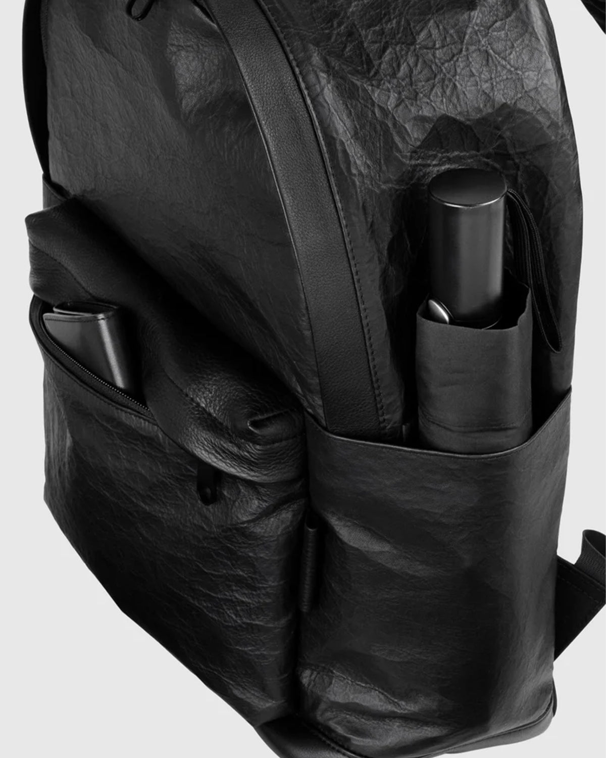 Leather Backpack M 017 - Black