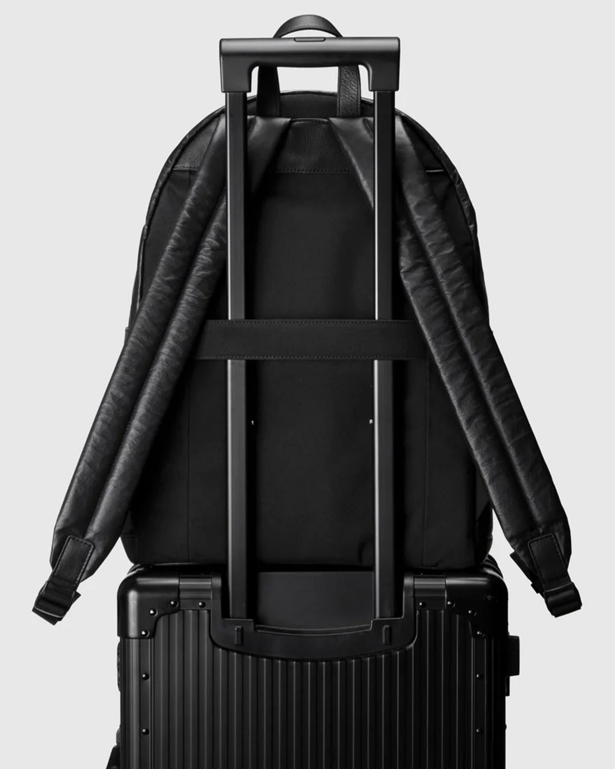 Leather Backpack M 017 - Black