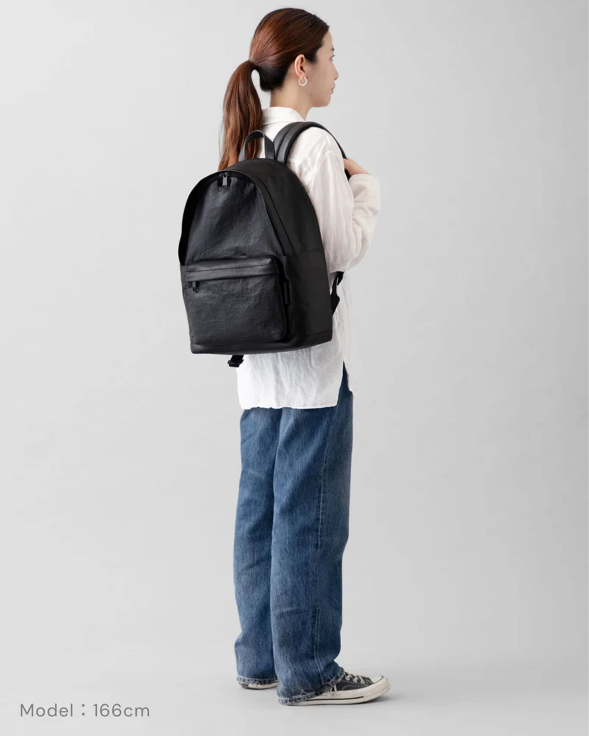 Leather Backpack M 017 - Black