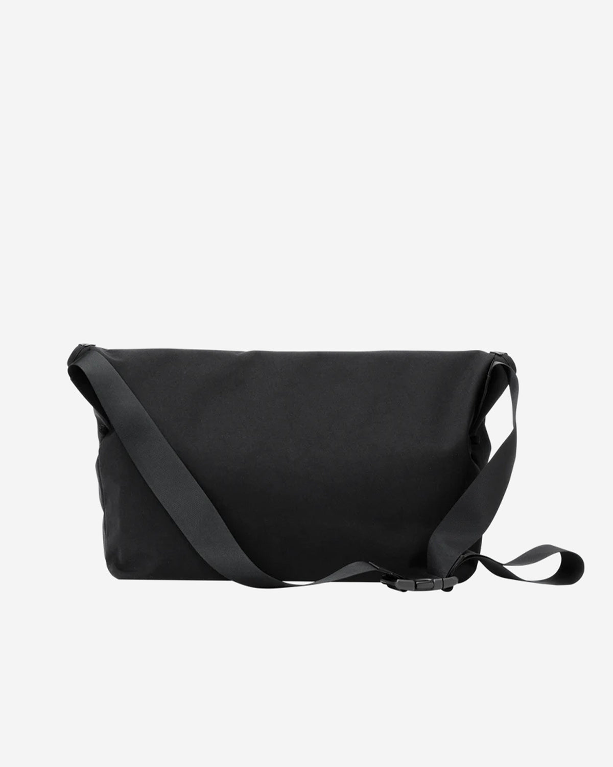 Leather Combi Messenger Bag Large - Black