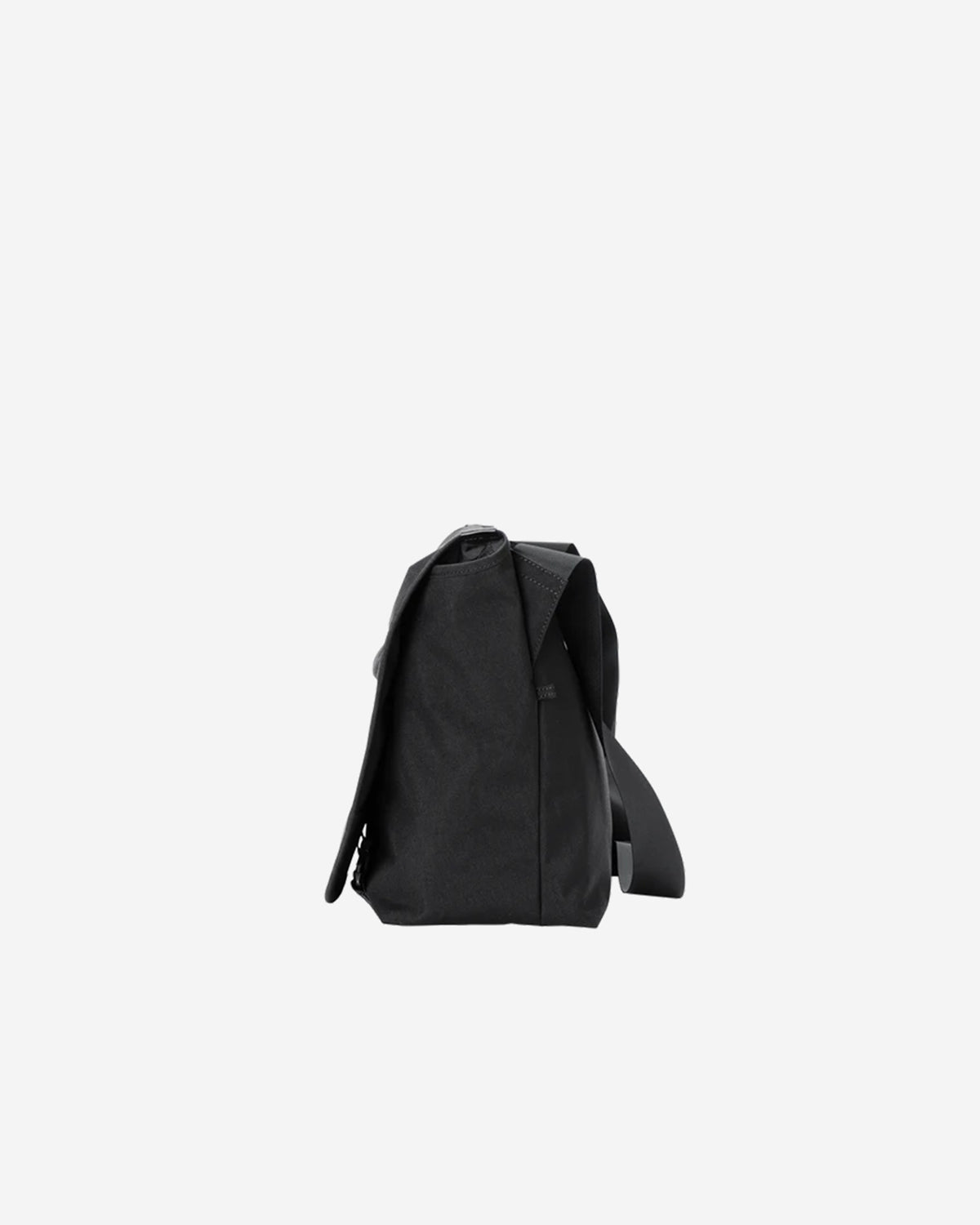 Leather Combi Messenger Bag Large - Black