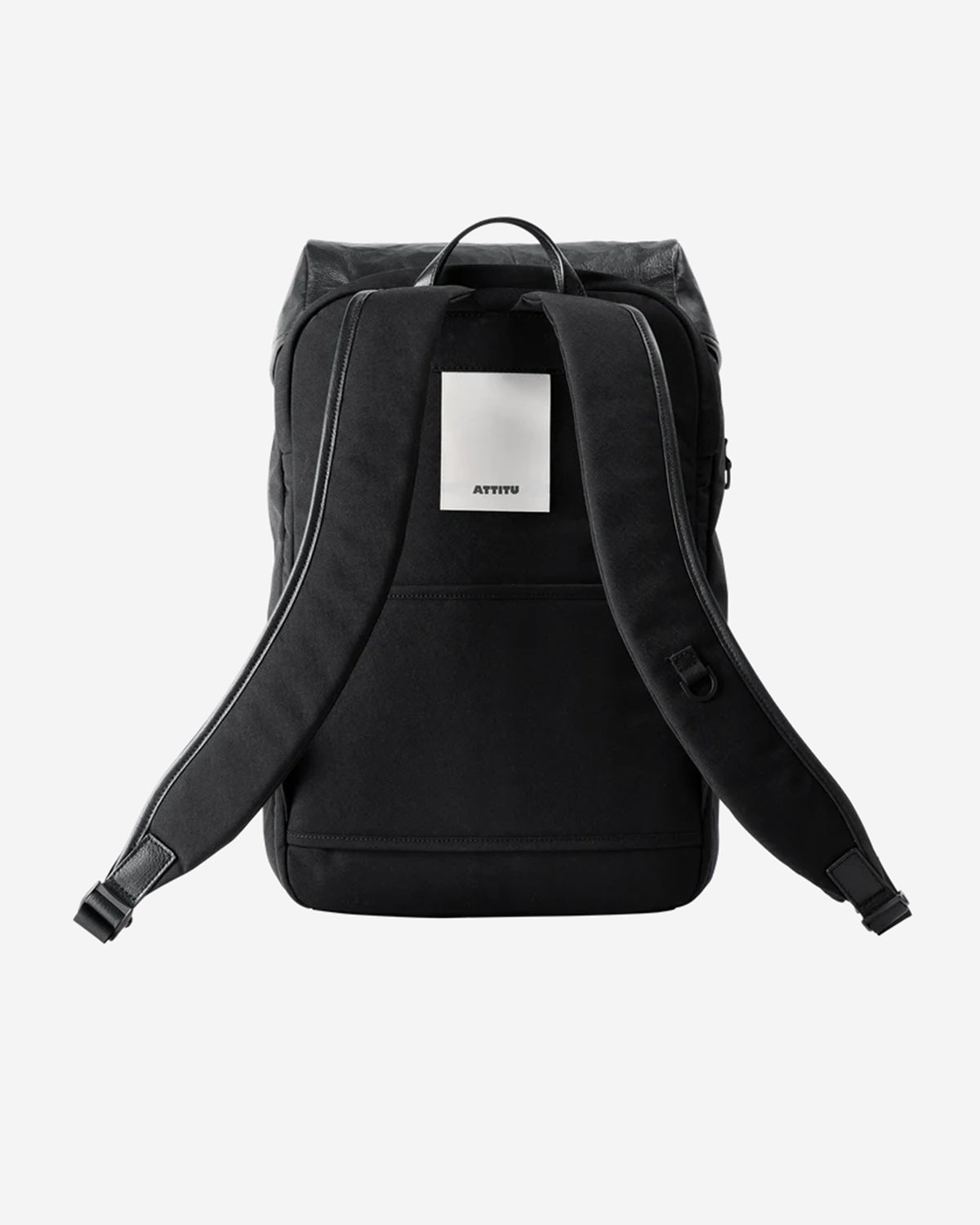 Leather Combi Square Backpack - Black