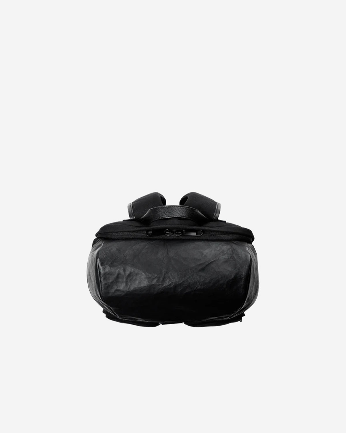 Leather Combi Square Backpack - Black