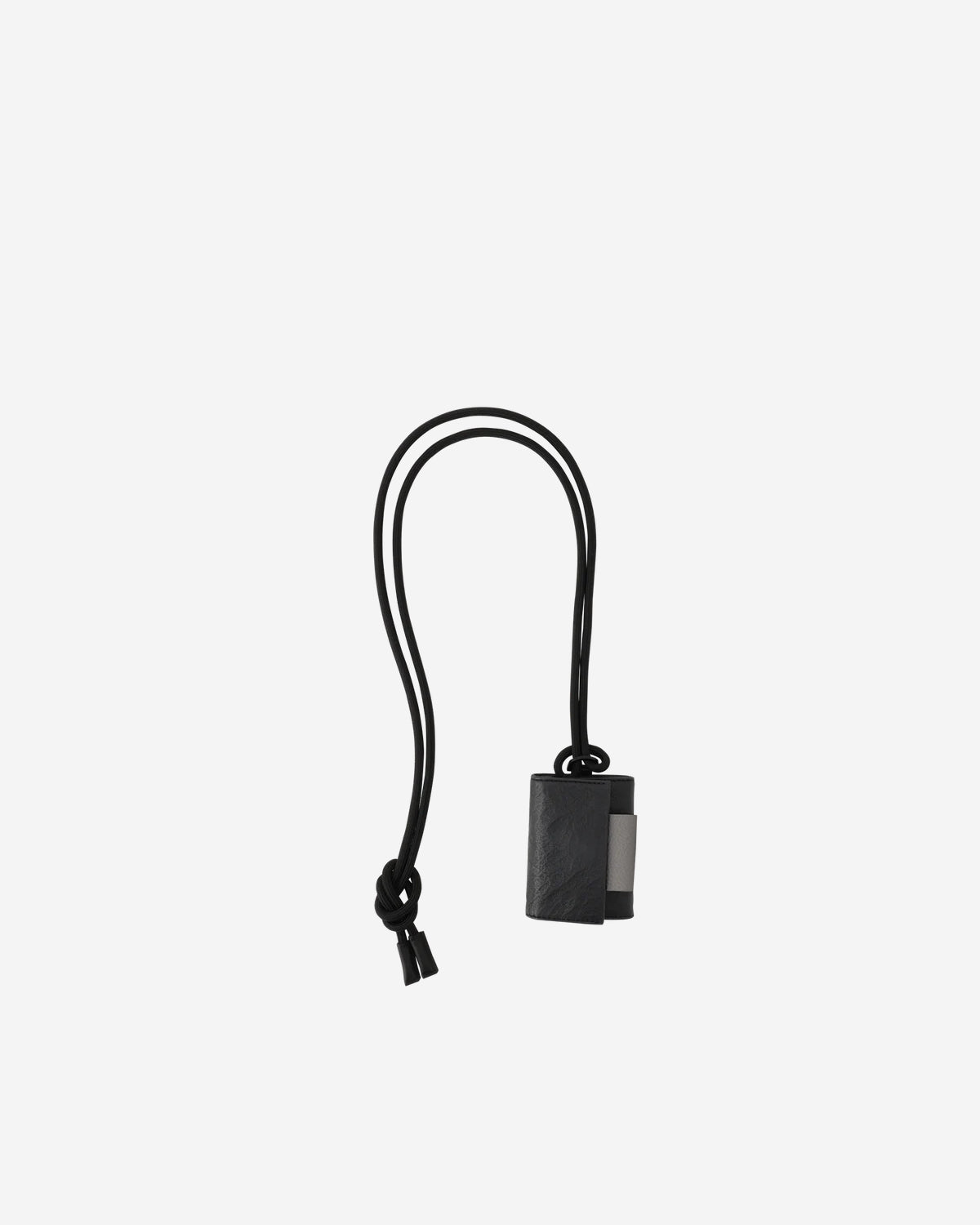 Leather Mini Wallet 019 - Black x Gray