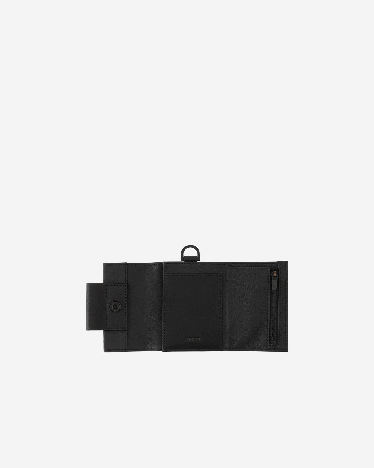 Leather Mini Wallet 019 - Black x Gray