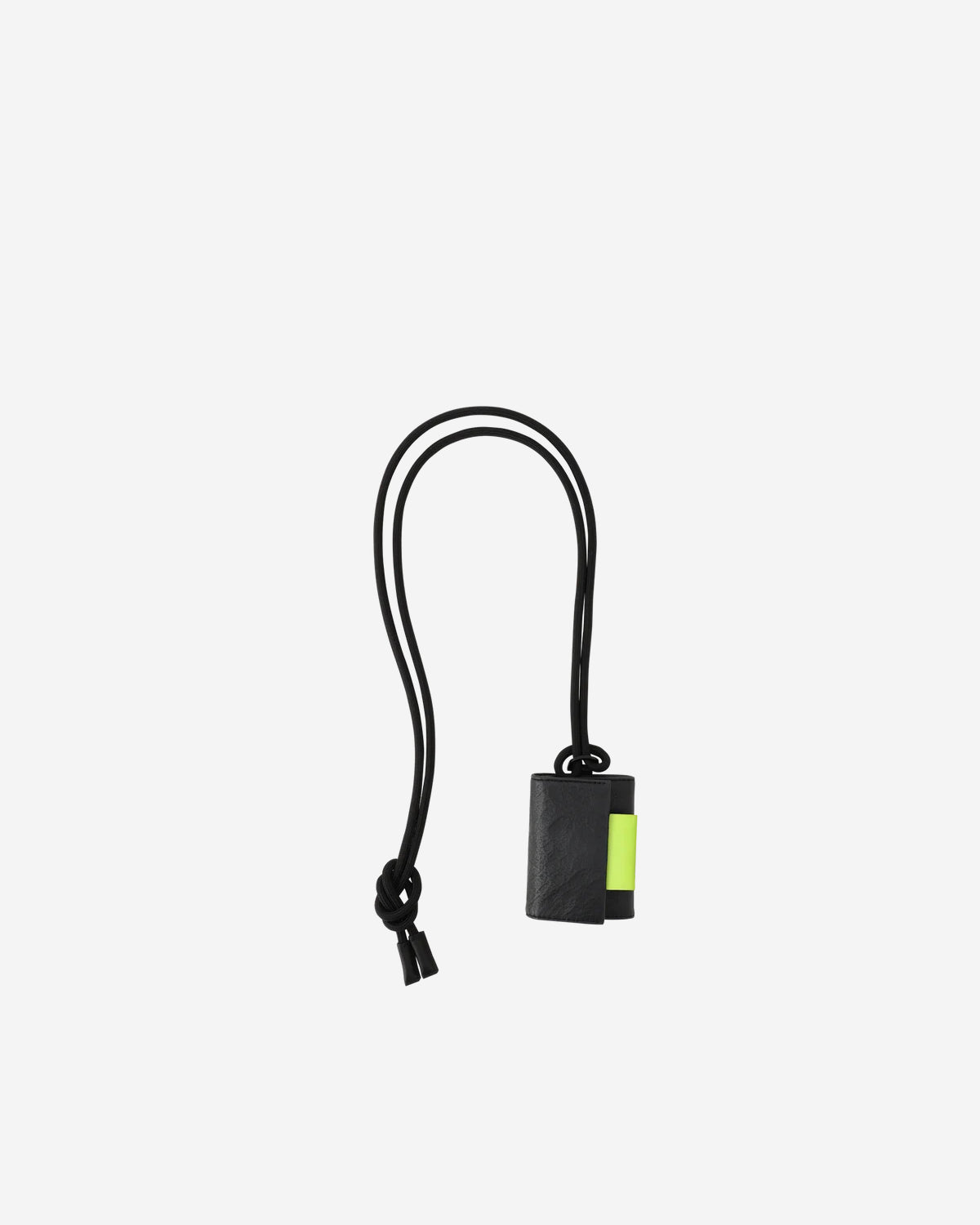 Leather Mini Wallet 019 - Black x Lime Green