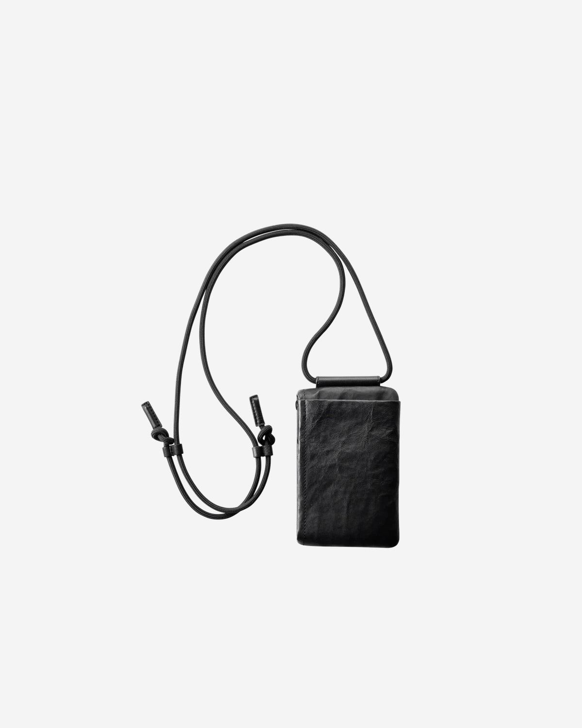 Leather Phone Crossbody 014 - Black