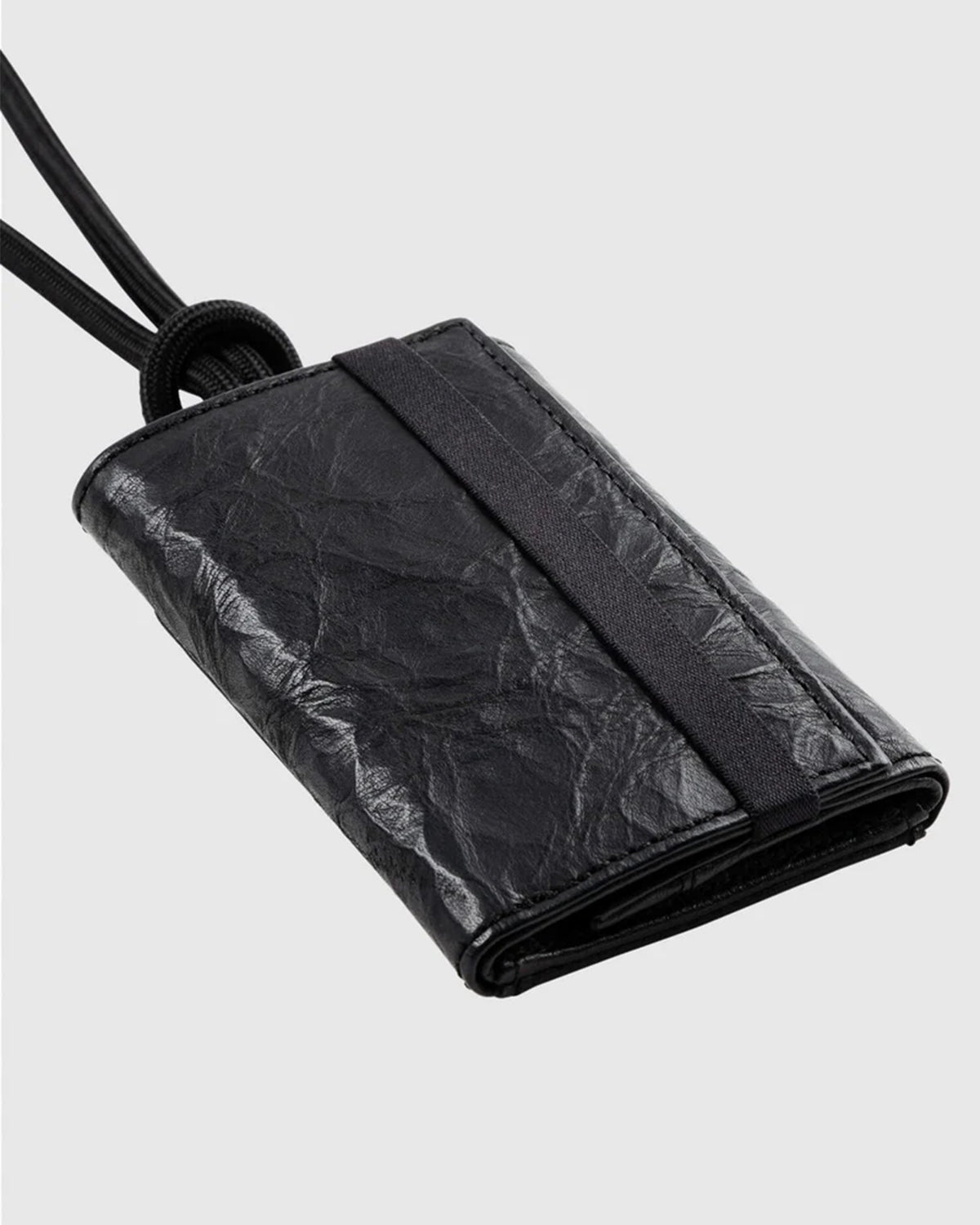 Leather Shoulder Wallet - Black