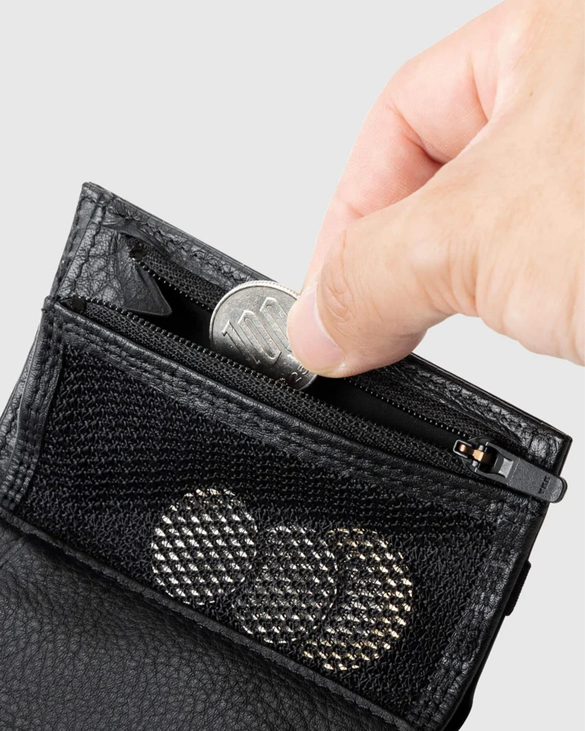 Leather Shoulder Wallet - Black
